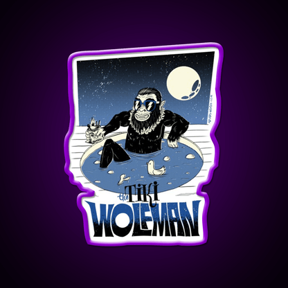 Tiki Wolfman Cocktail Bar Decor Led Neon Sign Rgb Color - Shineneon