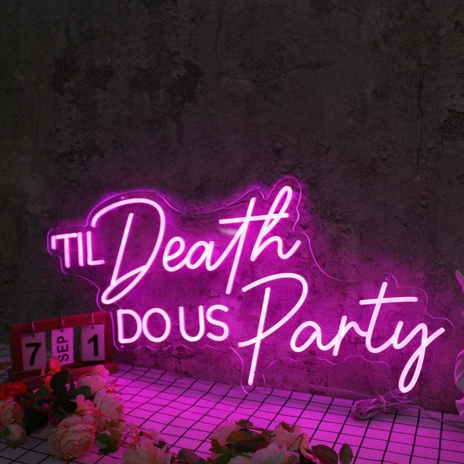 Til Death Do Us Party Purple Neon Sign For Fun And Party Spaces | Shineneon