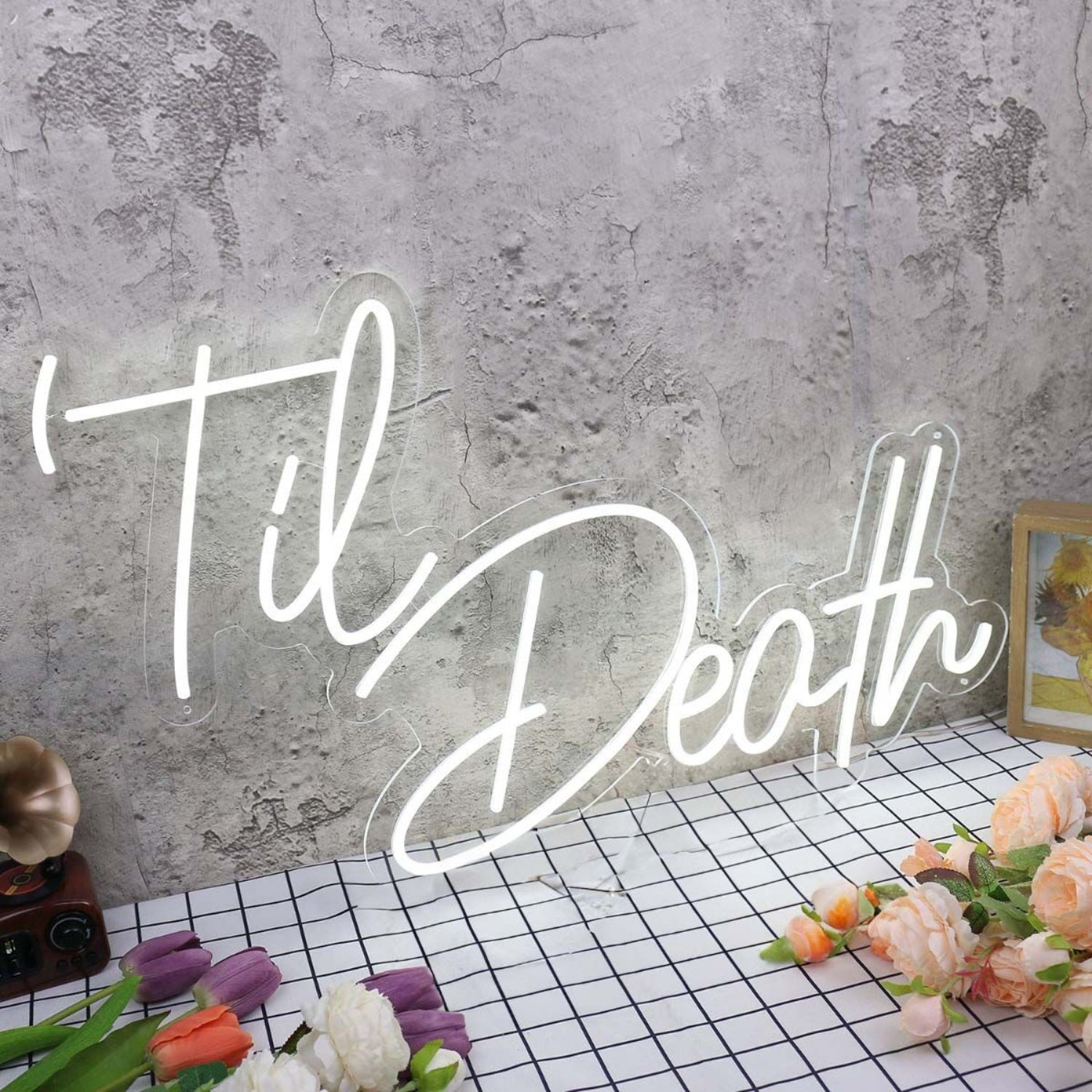 Til Death White Neon Sign | Shineneon
