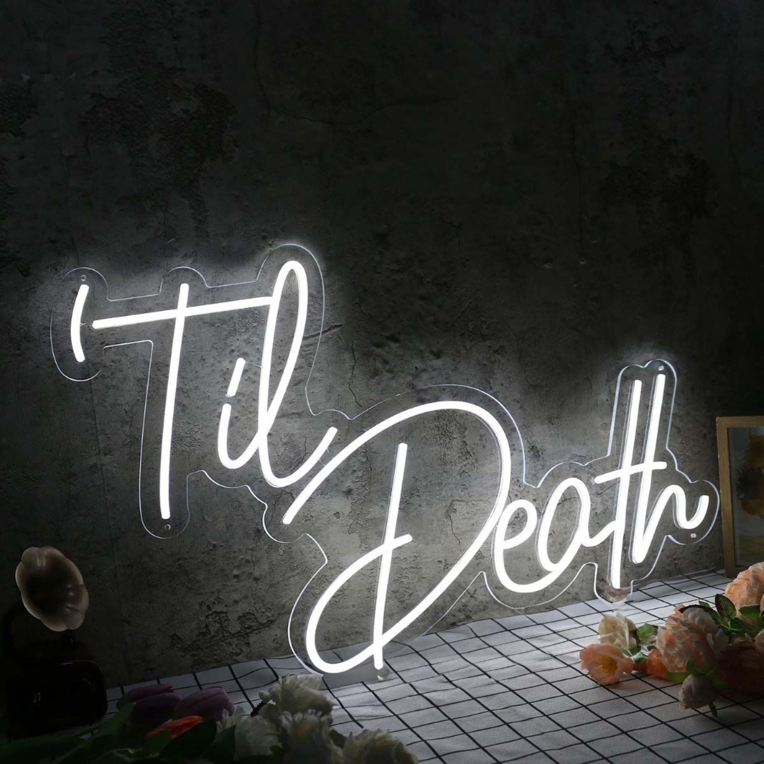 Til Death White Neon Sign | Shineneon