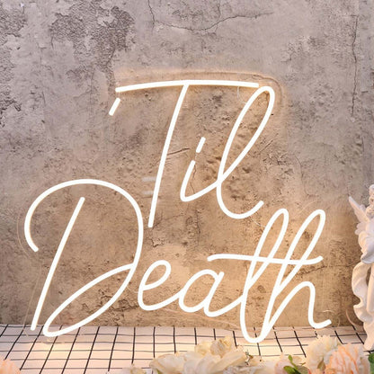 Til Death Yellow Led Neon Sign - Shineneon