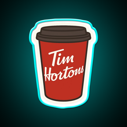 Tim Hortons Coffee Cup Cafe Led Neon Sign Espresso Bar Art Rgb Color