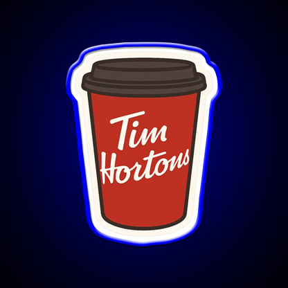 Tim Hortons Coffee Cup Cafe Led Neon Sign Espresso Bar Art Rgb Color