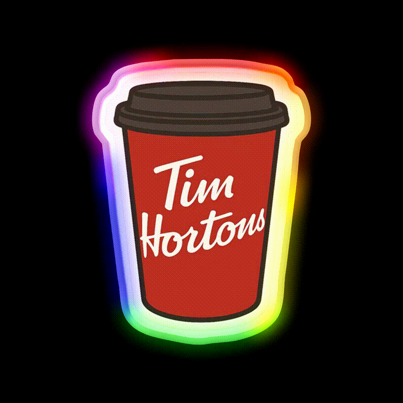 Tim Hortons Coffee Cup Cafe Led Neon Sign Espresso Bar Art Rgb Color