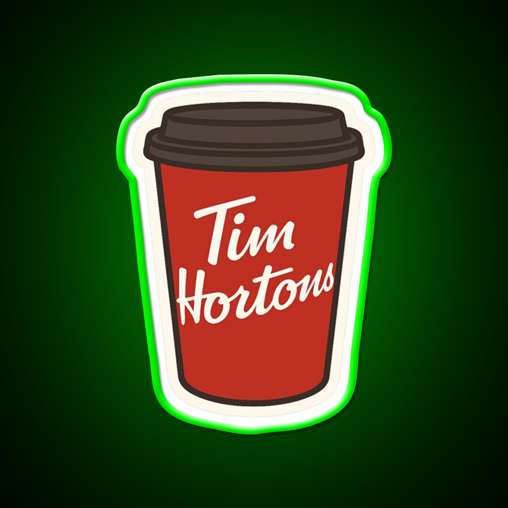 Tim Hortons Coffee Cup Cafe Led Neon Sign Espresso Bar Art Rgb Color
