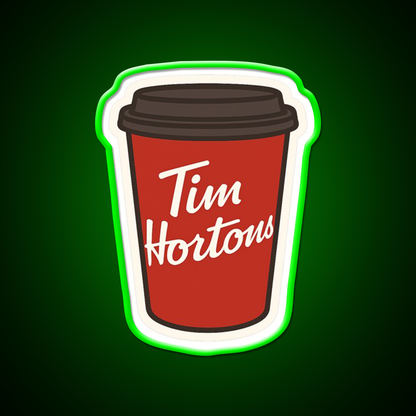 Tim Hortons Coffee Cup Cafe Led Neon Sign Espresso Bar Art Rgb Color