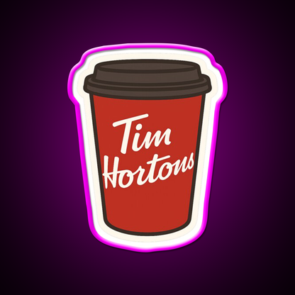 Tim Hortons Coffee Cup Cafe Led Neon Sign Espresso Bar Art Rgb Color