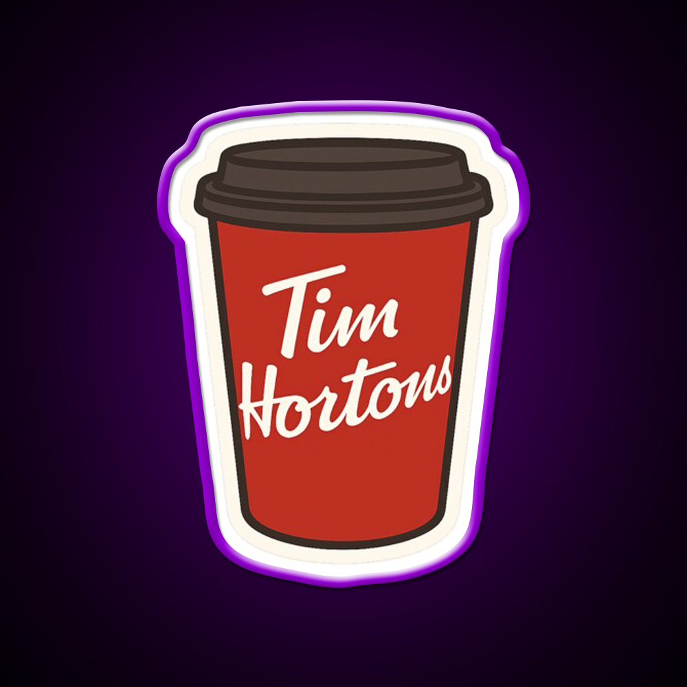 Tim Hortons Coffee Cup Cafe Led Neon Sign Espresso Bar Art Rgb Color