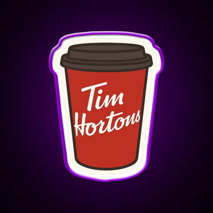 Tim Hortons Coffee Cup Cafe Led Neon Sign Espresso Bar Art Rgb Color