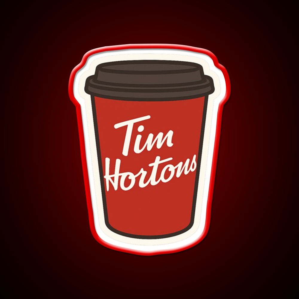 Tim Hortons Coffee Cup Cafe Led Neon Sign Espresso Bar Art Rgb Color