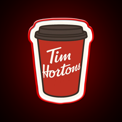 Tim Hortons Coffee Cup Cafe Led Neon Sign Espresso Bar Art Rgb Color