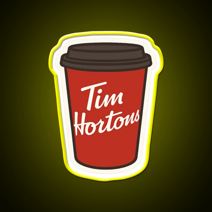 Tim Hortons Coffee Cup Cafe Led Neon Sign Espresso Bar Art Rgb Color - Shineneon