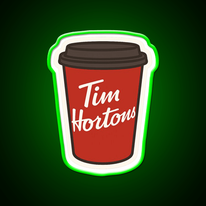 Tim Hortons Coffee Cup Cafe Led Neon Sign Espresso Bar Art Rgb Color - Shineneon