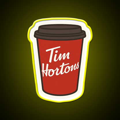 Tim Hortons Coffee Cup Cafe Led Neon Sign Espresso Bar Art Rgb Color