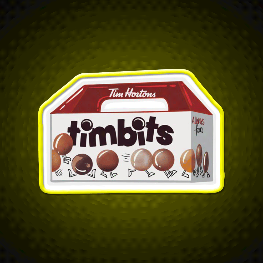 Timbits Tim Hortons Snack Food Led Neon Sign Rgb Color - Custom LED neon sign front view