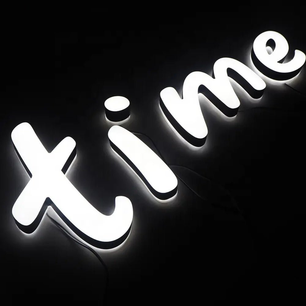 Time 3D Frontlit And Backlit Channel Letter Led Light Sign - Shineneon