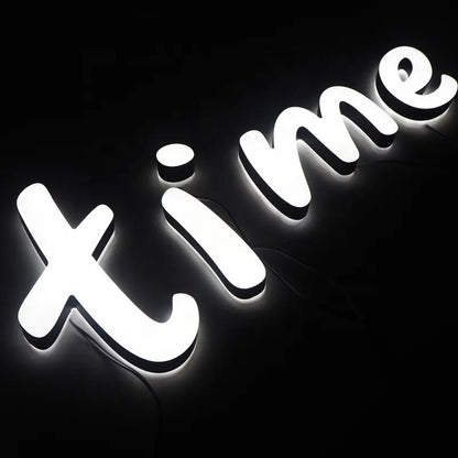Time 3D Frontlit And Backlit Channel Letter Led Light Sign - Shineneon