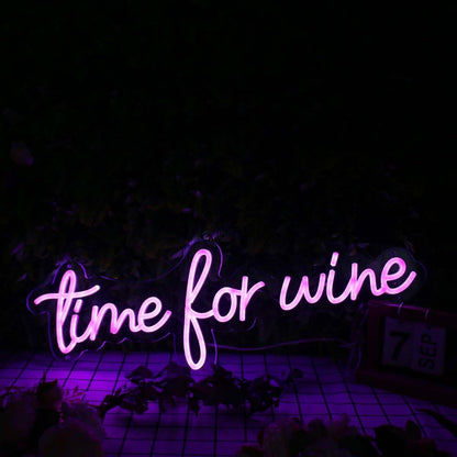 Time For Wine Purple Led Neon Sign - Shineneon