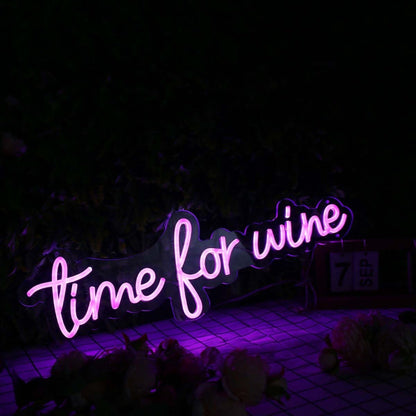 Time For Wine Purple Led Neon Sign - Shineneon