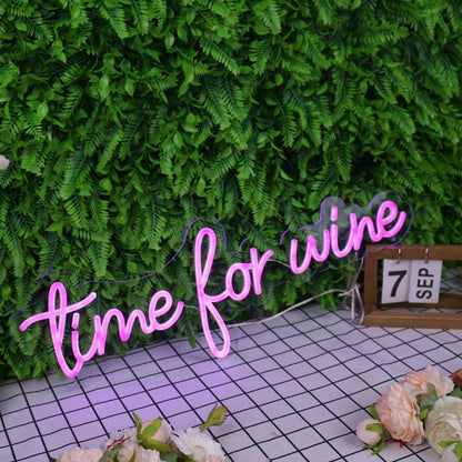 Time For Wine Purple Led Neon Sign - Shineneon