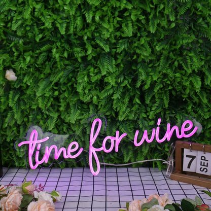 Time For Wine Purple Led Neon Sign - Shineneon