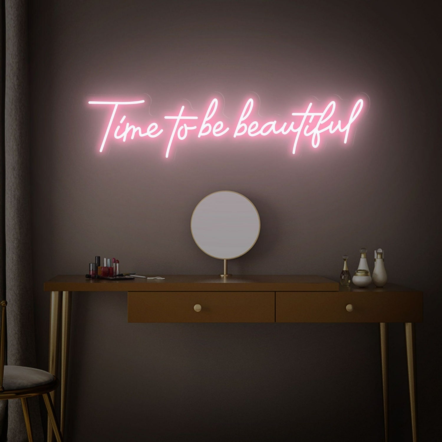 Time To Be Beautiful Led Neon Sign Gift Neonparty Decor | Shineneon