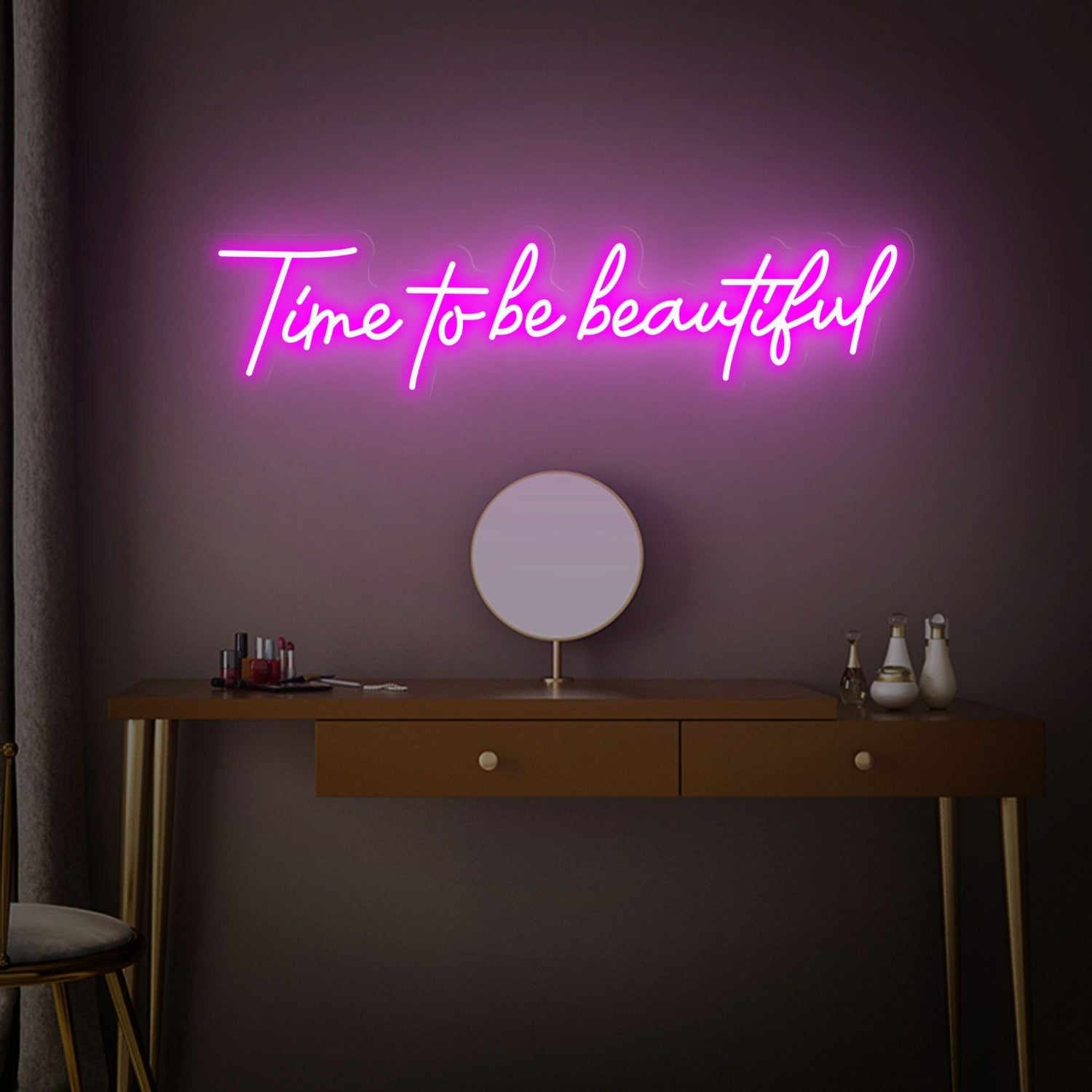 Time To Be Beautiful Led Neon Sign Gift Neonparty Decor | Shineneon