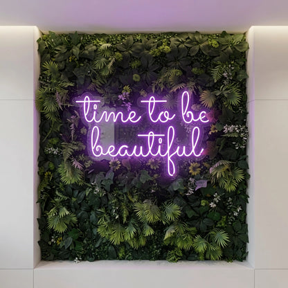 Time To Be Beautiful LED Neon Sign Wall Neon Sign - 04 Size Image