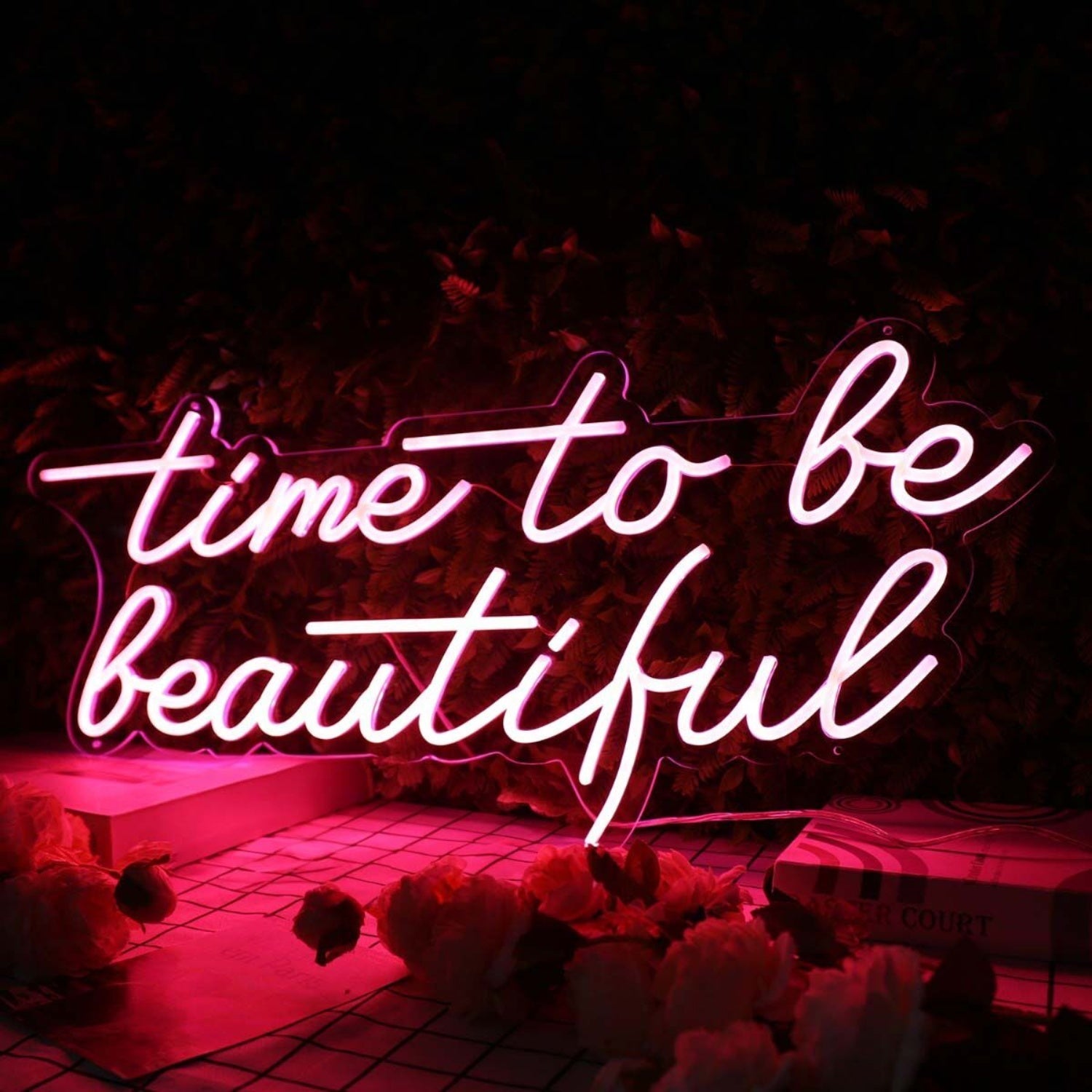 Time To Be Beautiful Red Led Neon Sign - Shineneon
