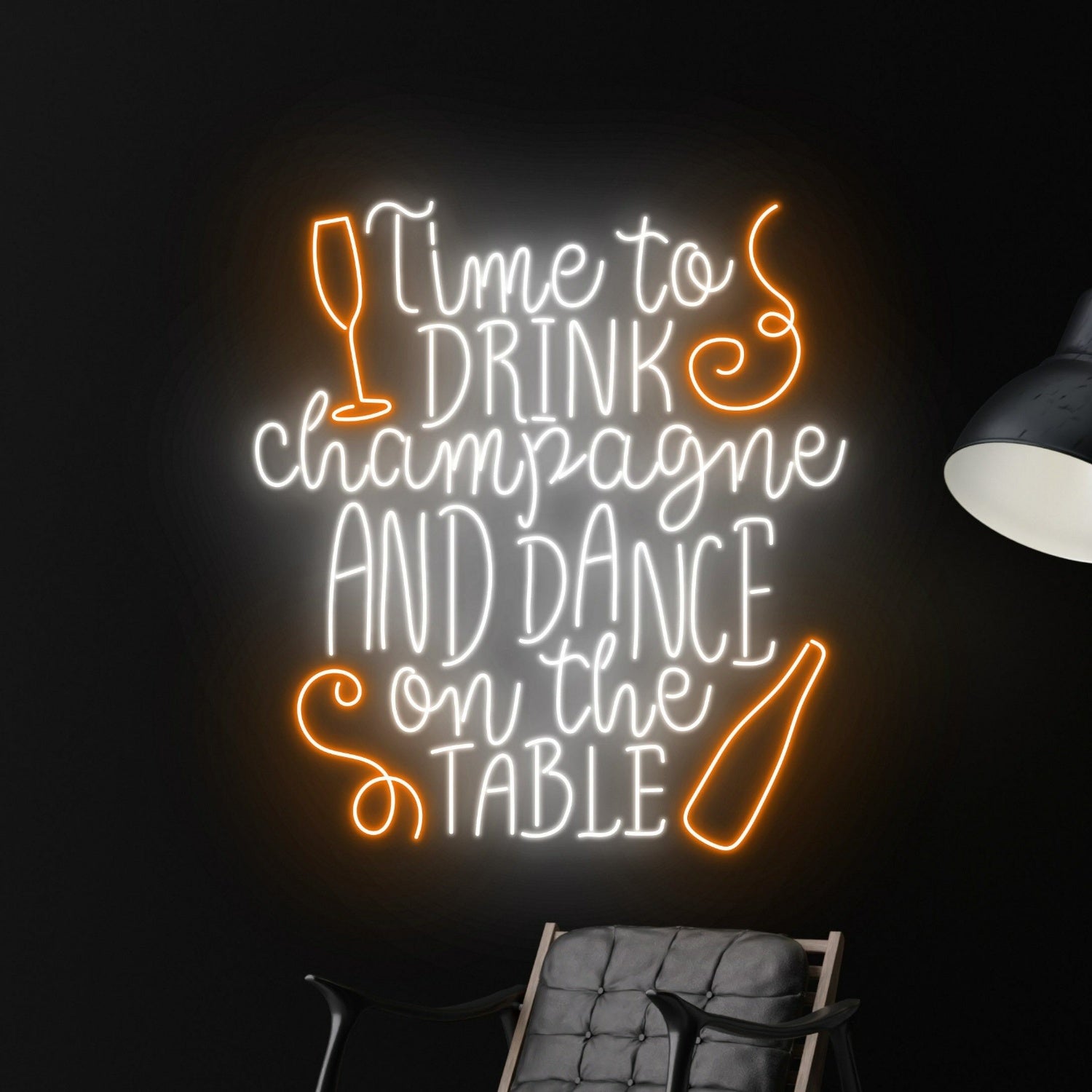 Time To Drink Champagne And Dance On The Table Led Neon Sign | Shineneon