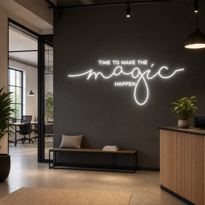 Time To Make The Magic Happen LED Neon Sign Garage Man Cave Neon Sign size image