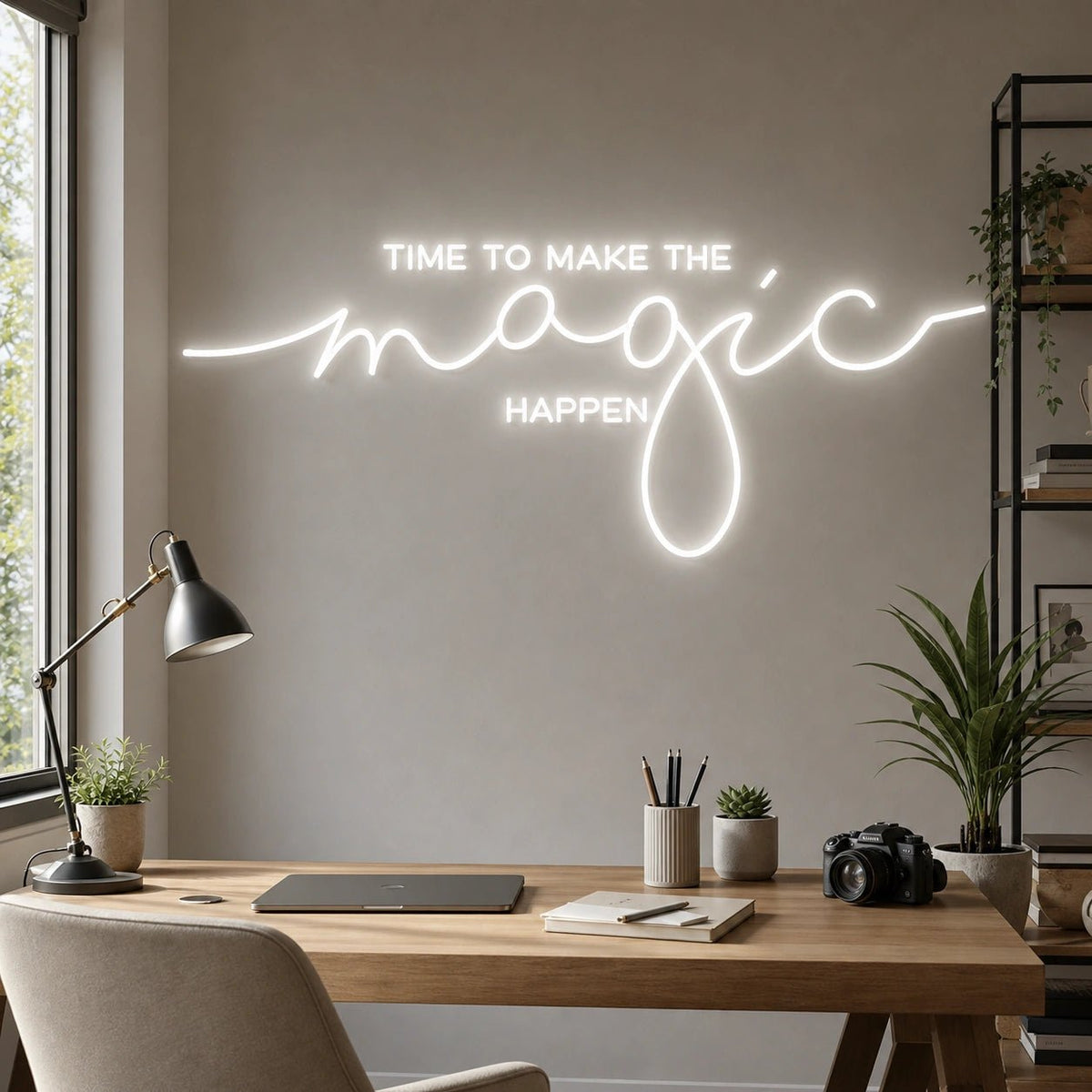 Time To Make The Magic Happen LED Neon Sign Garage Man Cave Neon Sign - Shineneon