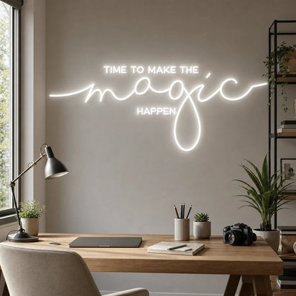 Time To Make The Magic Happen LED Neon Sign Garage Man Cave Neon Sign - Shineneon