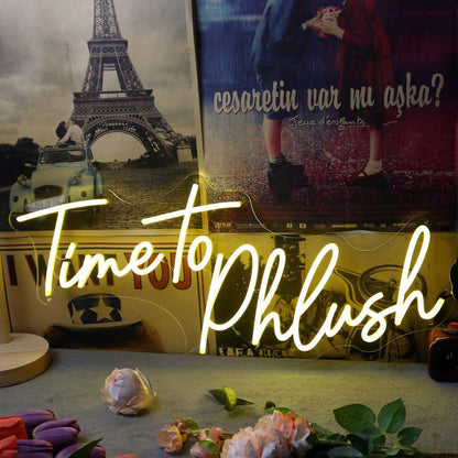 Time To Phlush Yellow Led Neon Sign - Shineneon