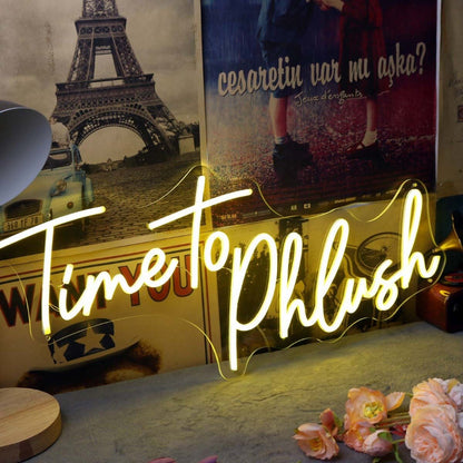 Time To Phlush Yellow Led Neon Sign - Shineneon
