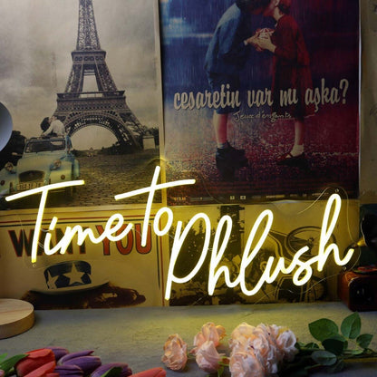Time To Phlush Yellow Led Neon Sign - Shineneon
