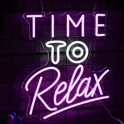 Time To Relax Bedroom Deco Led Neon Sign - Shineneon