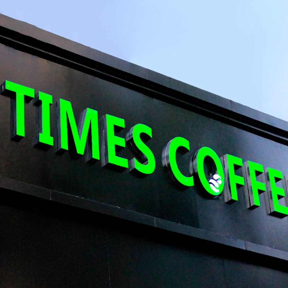 Times Coffee 3D Frontlit Channel Letters Led Light Sign