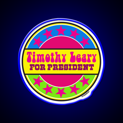 Timothy Leary For President Hemp Inspired Green Leaf Led Neon Sign Rgb Color - LED neon sign view 5