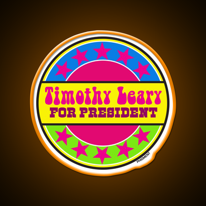 Timothy Leary For President Hemp Inspired Green Leaf Led Neon Sign Rgb Color - LED neon sign view 6
