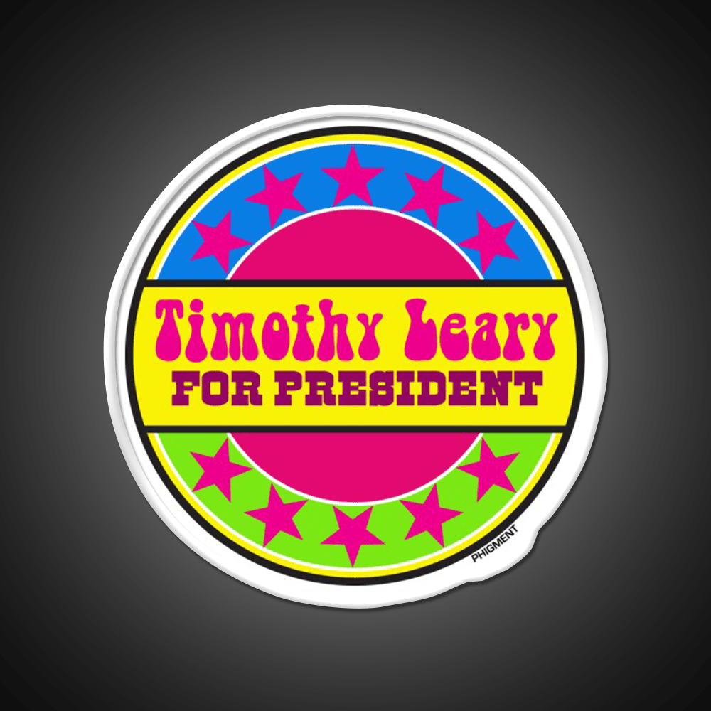 Timothy Leary For President Hemp Inspired Green Leaf Led Neon Sign Rgb Color - Shineneon