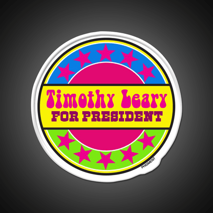 Timothy Leary For President Hemp Inspired Green Leaf Led Neon Sign Rgb Color - Shineneon