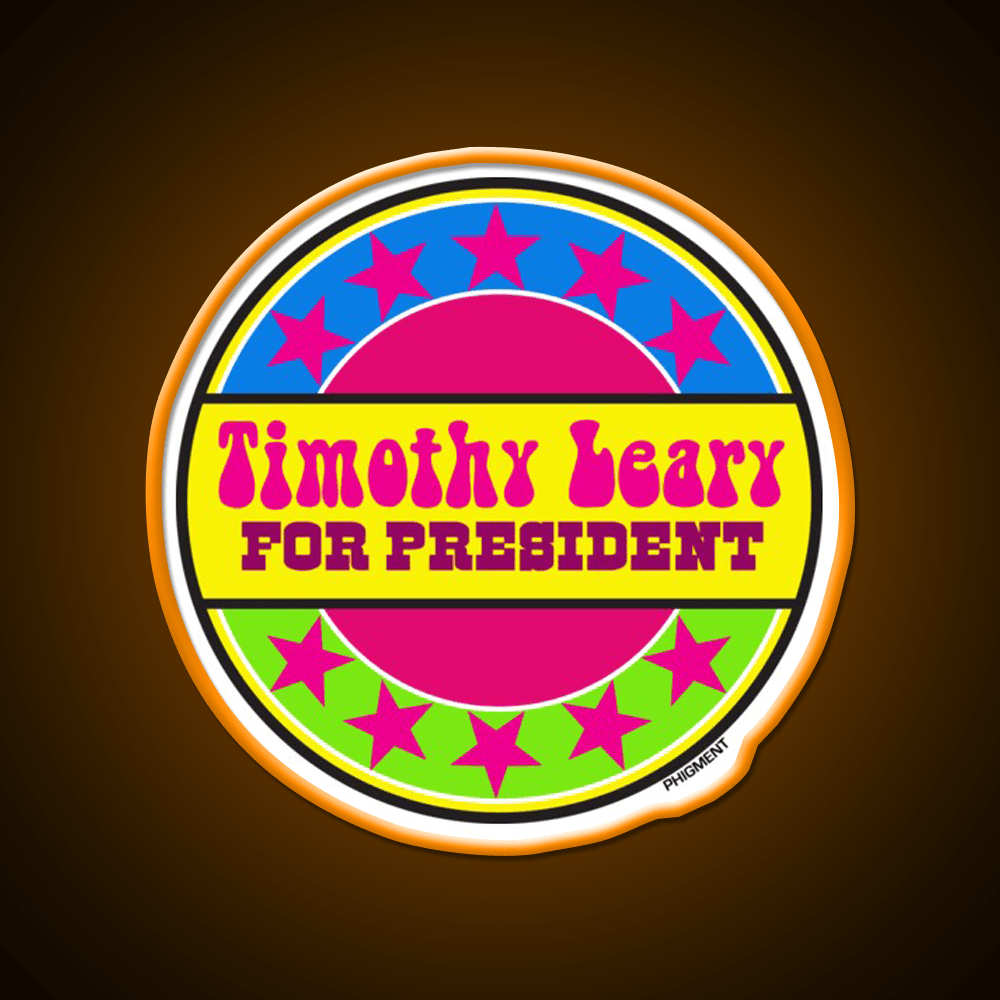 Timothy Leary For President Hemp Inspired Green Leaf Led Neon Sign Rgb Color - Shineneon