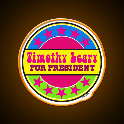 Timothy Leary For President Hemp Inspired Green Leaf Led Neon Sign Rgb Color - Shineneon