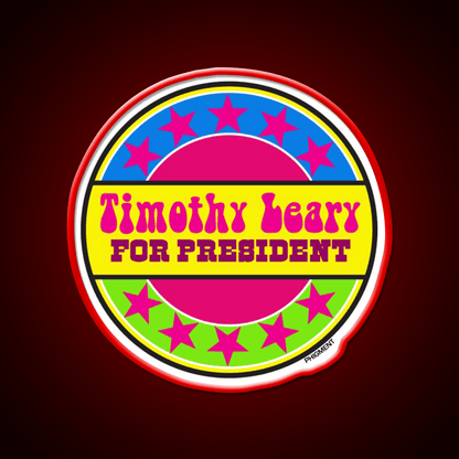 Timothy Leary For President Hemp Inspired Green Leaf Led Neon Sign Rgb Color - Shineneon