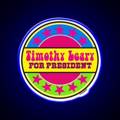 Timothy Leary For President Hemp Inspired Green Leaf Led Neon Sign Rgb Color - Shineneon