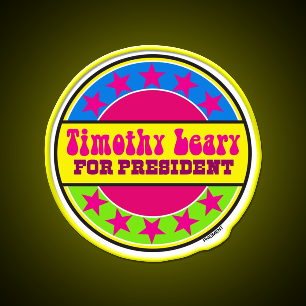 Timothy Leary For President Hemp Inspired Green Leaf Led Neon Sign Rgb Color - LED neon sign view 7