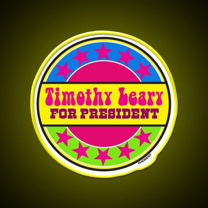 Timothy Leary For President Hemp Inspired Green Leaf Led Neon Sign Rgb Color - LED neon sign view 7