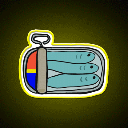 Tin Of Sardines Snack Food Led Neon Sign Rgb Color - Custom LED neon sign front view