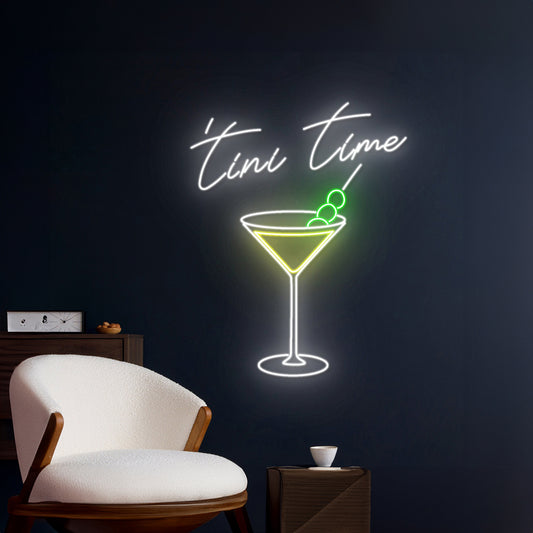 Tini Time Martini Led Sign Room Wall Decor